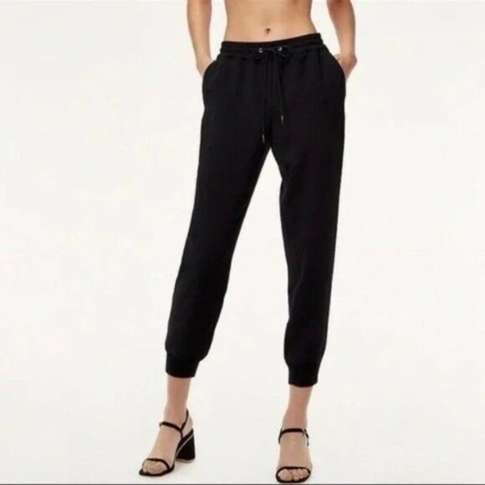 Wilfred Pants Women's Size S Flat Front Elastic Waist Drawstring Jogger Black